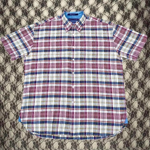 tommy hilfiger vintage 2003 tartan plaid button down sz XL - Picture 1 of 4